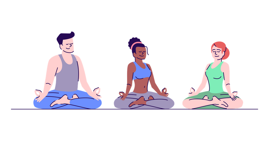 Clase de yoga  Ilustración