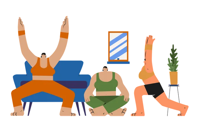 Clase de yoga  Ilustración