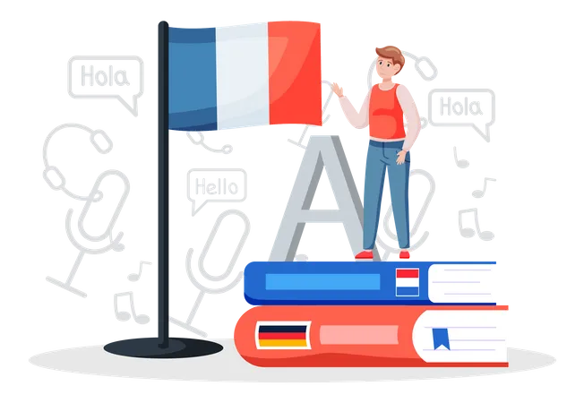 Clases de idiomas francia  Ilustración