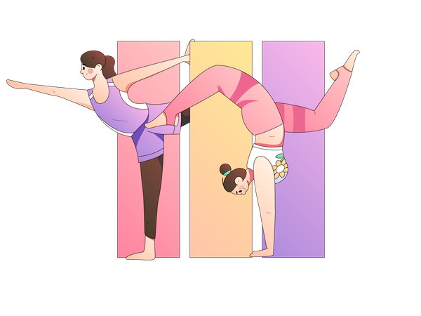 Clases de yoga  Ilustración