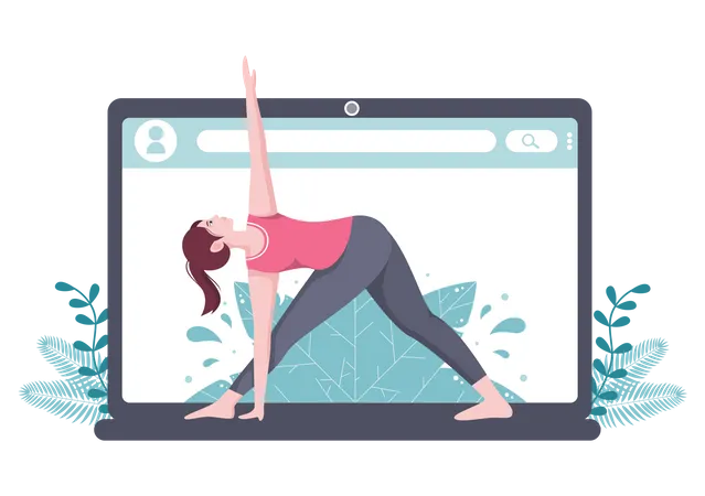 Clases de yoga en línea  Ilustración