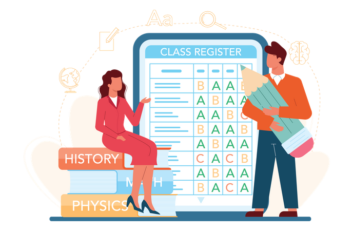 Class register  Illustration