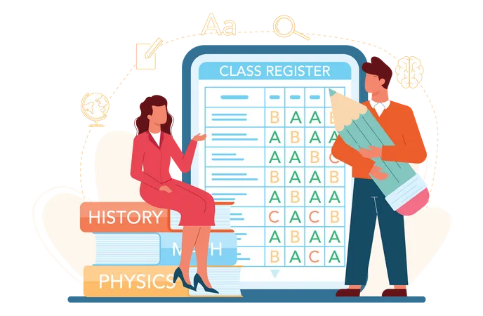 Class register  Illustration