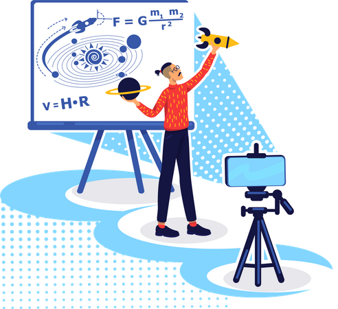 Cours de physique à distance  Illustration