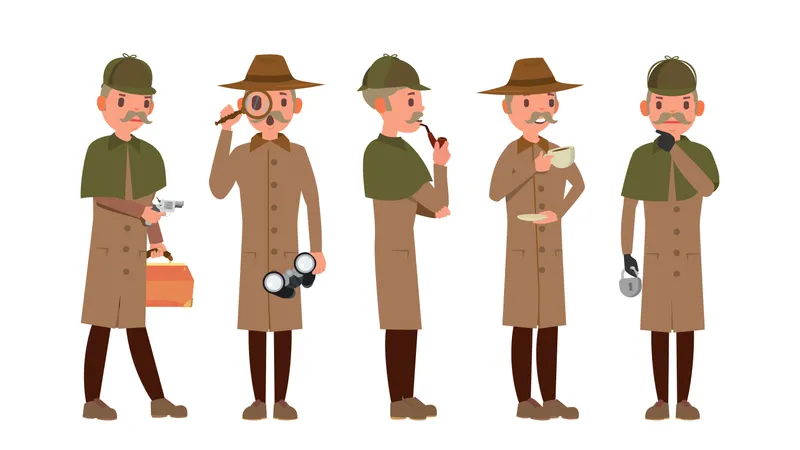 Classic Detective Vector  Illustration