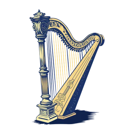 Classic harp  Illustration