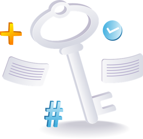 Classic house door key  Illustration