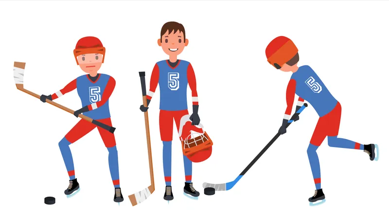 Classic Ice Hockey Player Illustration
