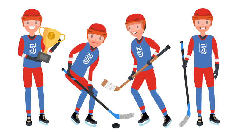 Classic Ice Hockey Player  Illustration