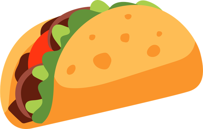 Classic Loaded Taco  Illustration