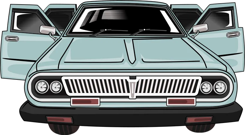 Classic Retro Car  Illustration