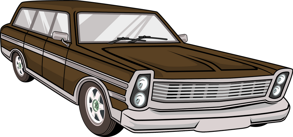 Classic Retro Car Illustration