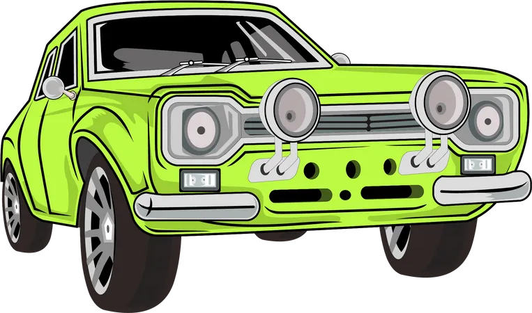 Classic Retro Car  Illustration