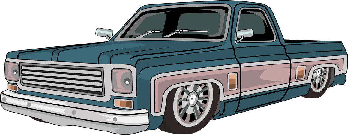 Classic Retro Car  Illustration