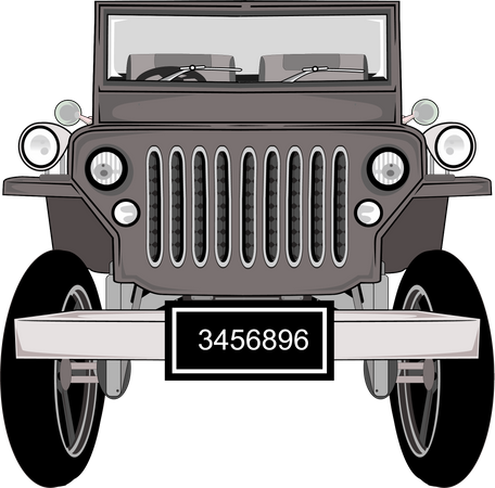 Classic Retro Jeep  Illustration