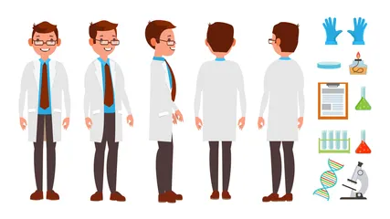 Scientist Man Illustration Pack