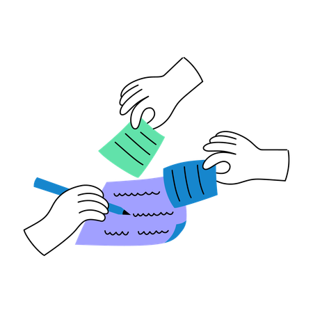 Classificando papéis e organizando arquivos  Ilustração