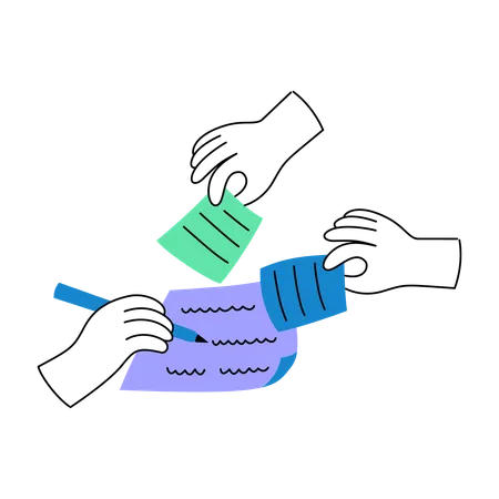 Classificando papéis e organizando arquivos  Ilustração