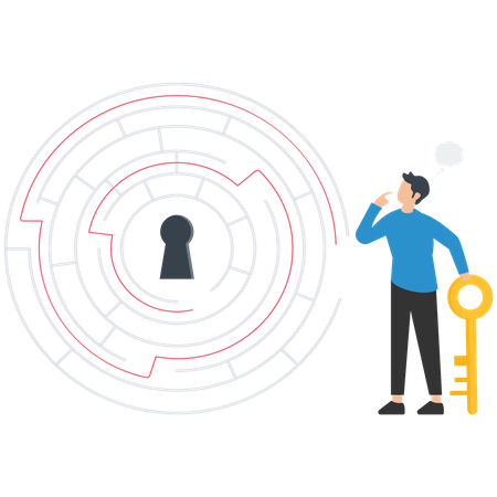 Clave para resolver problemas empresariales  Ilustración