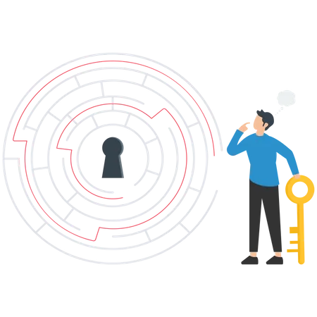 Clave para resolver problemas empresariales  Ilustración