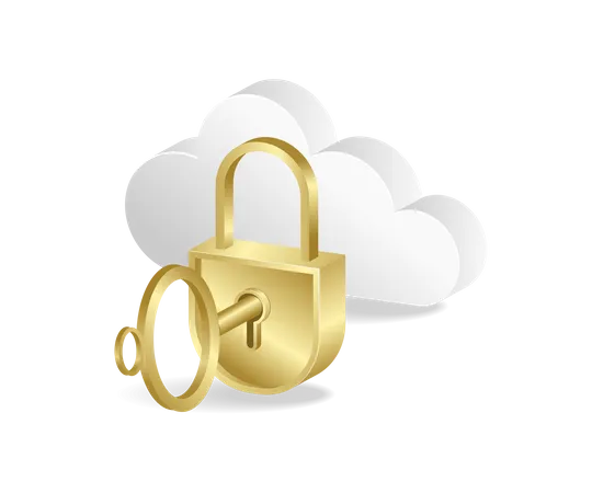 Clé de sécurité du serveur cloud  Illustration