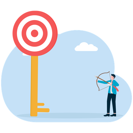 La clé du succès en affaires. Opportunité ou échelle de défis. Libérer les capacités pour développer le potentiel  Illustration