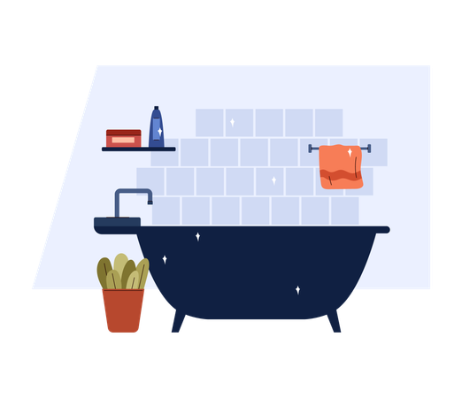 Clean and shiny bathroom  Illustration