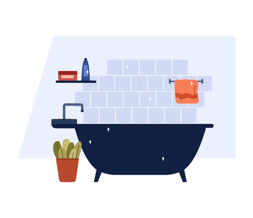 Clean and shiny bathroom  Illustration