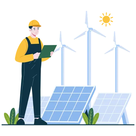 Clean Energy Infrastructure  Illustration