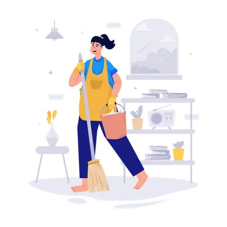 Clean Up The House Illustration