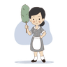 illustration for lady cleaner