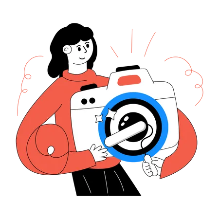 Cleaning Camera  Illustration