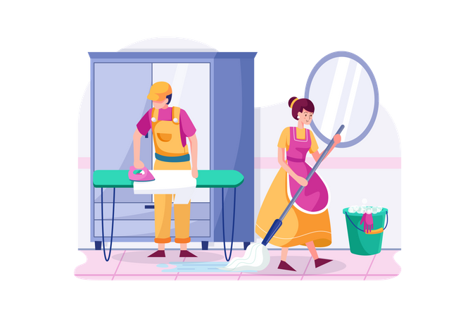 Cleaning Duties Illustration