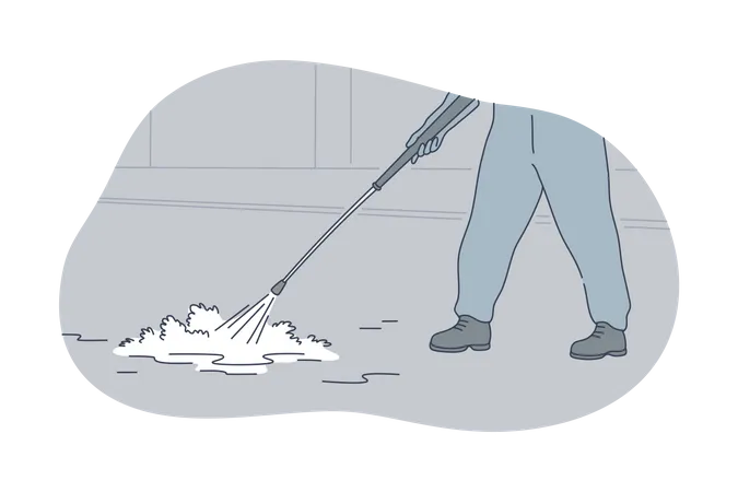 Cleaning floor  Illustration