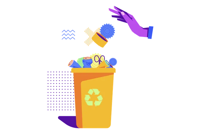 Cleaning Garbage Illustration