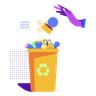 cleaning trash illustration