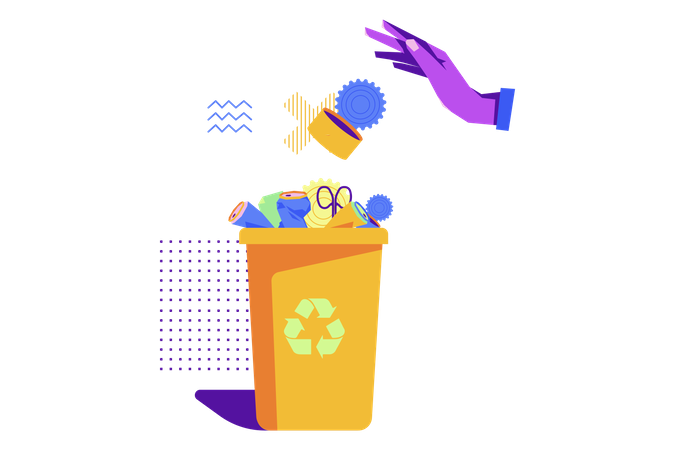 Cleaning Garbage  Illustration