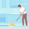 illustrations of cleaning kitchen