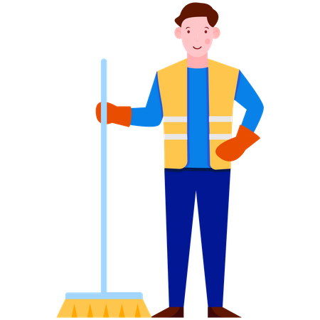 Cleaning Man  Illustration