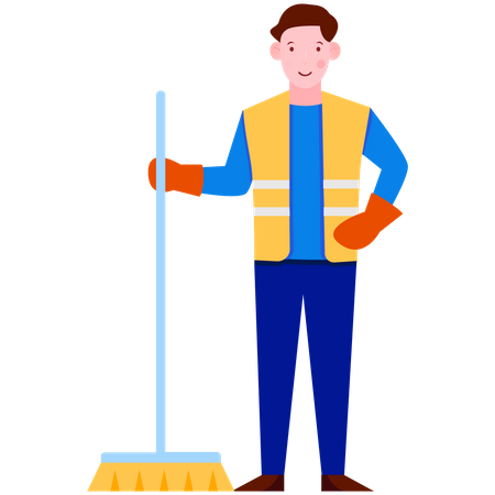 Cleaning Man  Illustration