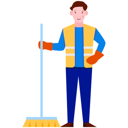 Cleaning Man  Illustration