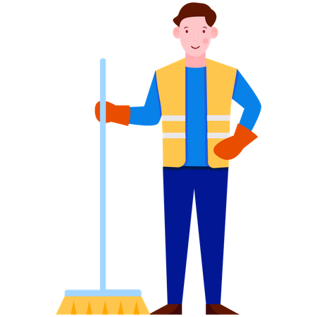 Cleaning Man  일러스트레이션