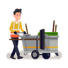 mall cleaner illustration free download