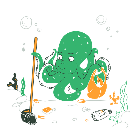 Cleaning ocean  Illustration