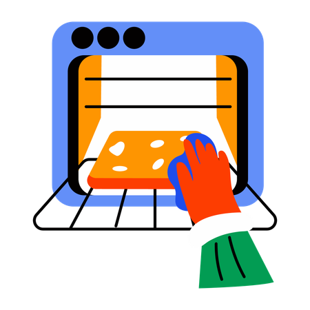 Cleaning Oven  Illustration