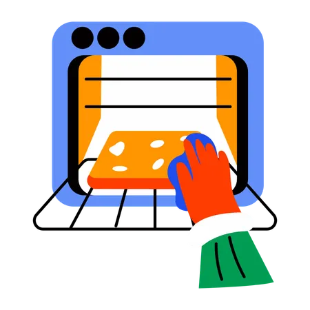 Cleaning Oven  Illustration