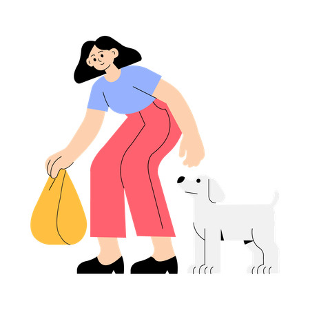 Cleaning pet waste  Illustration