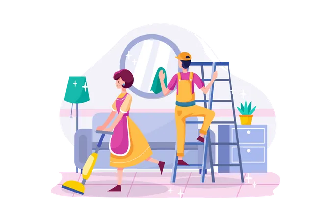 Cleaning service Illustration