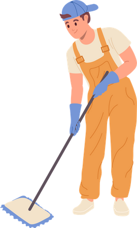 Cleaning service worker  Illustration