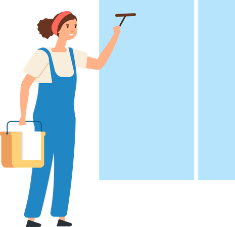 Cleaning service worker  Illustration